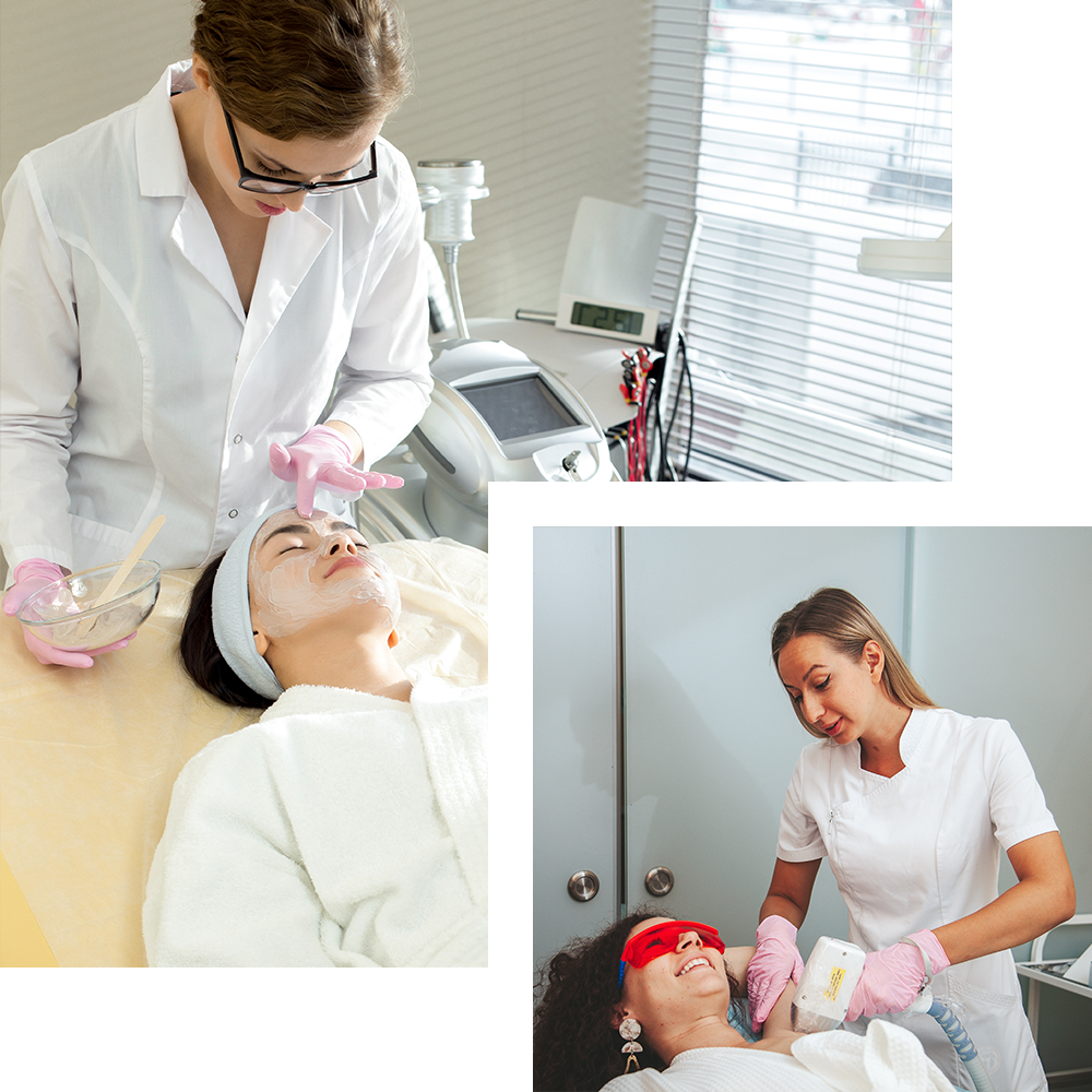 Sensitive whitening area treatment at Cosmo Secrets Medical Centre, showcasing a serene environment with a patient receiving care for skin whitening, emphasizing gentle and effective solutions tailored for sensitive skin."