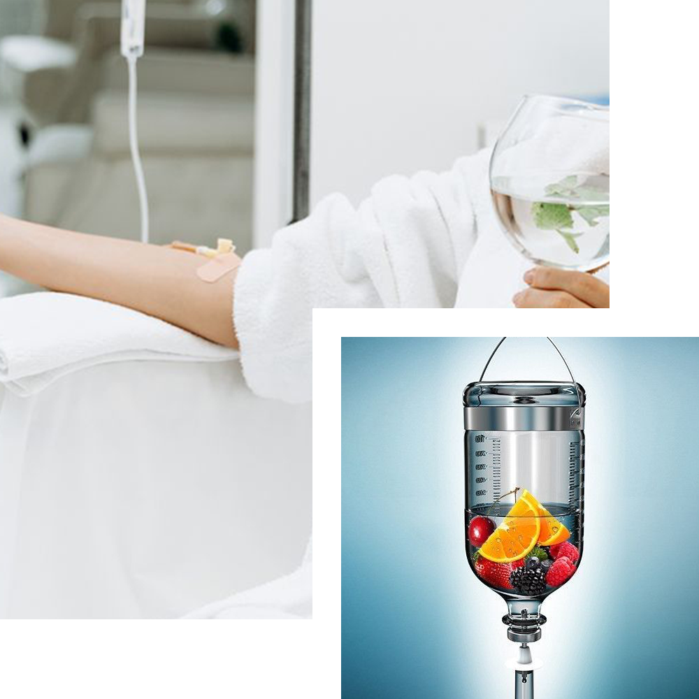 IV drip therapy at Cosmo Secrets Medical Centre, delivering a customized blend of vitamins and minerals to boost hydration, energy, and overall wellness.